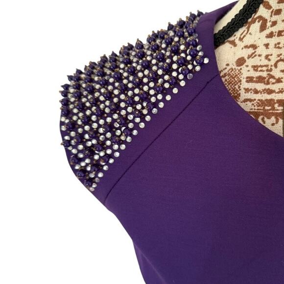 Cynthia Steffe Dress Plum Purple Dress with Studded Accents - Size 4 - Picture 2 of 9